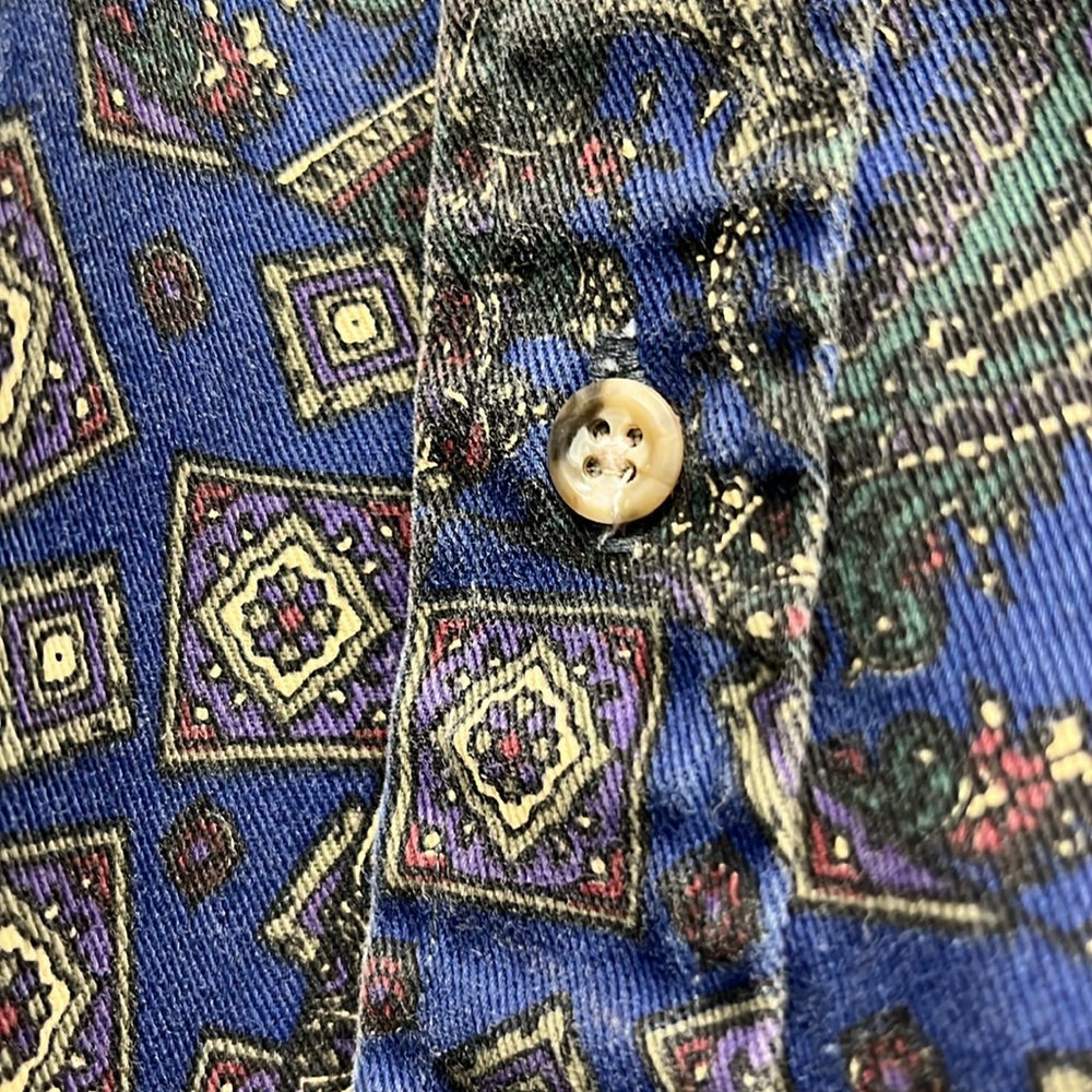Men's Blue Paisley Shirt - Picture 4 of 6